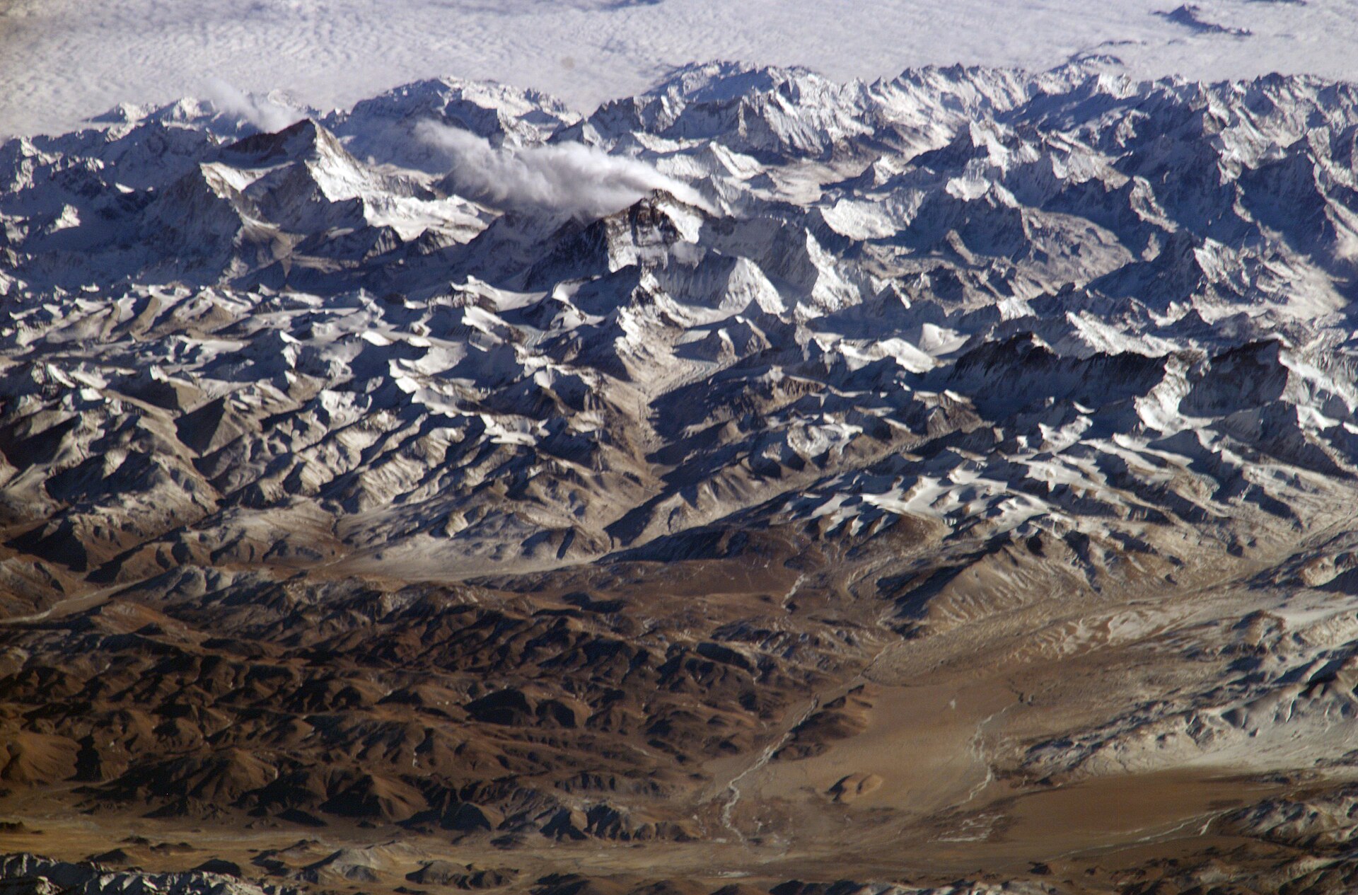 Aerial view of the Himalayas