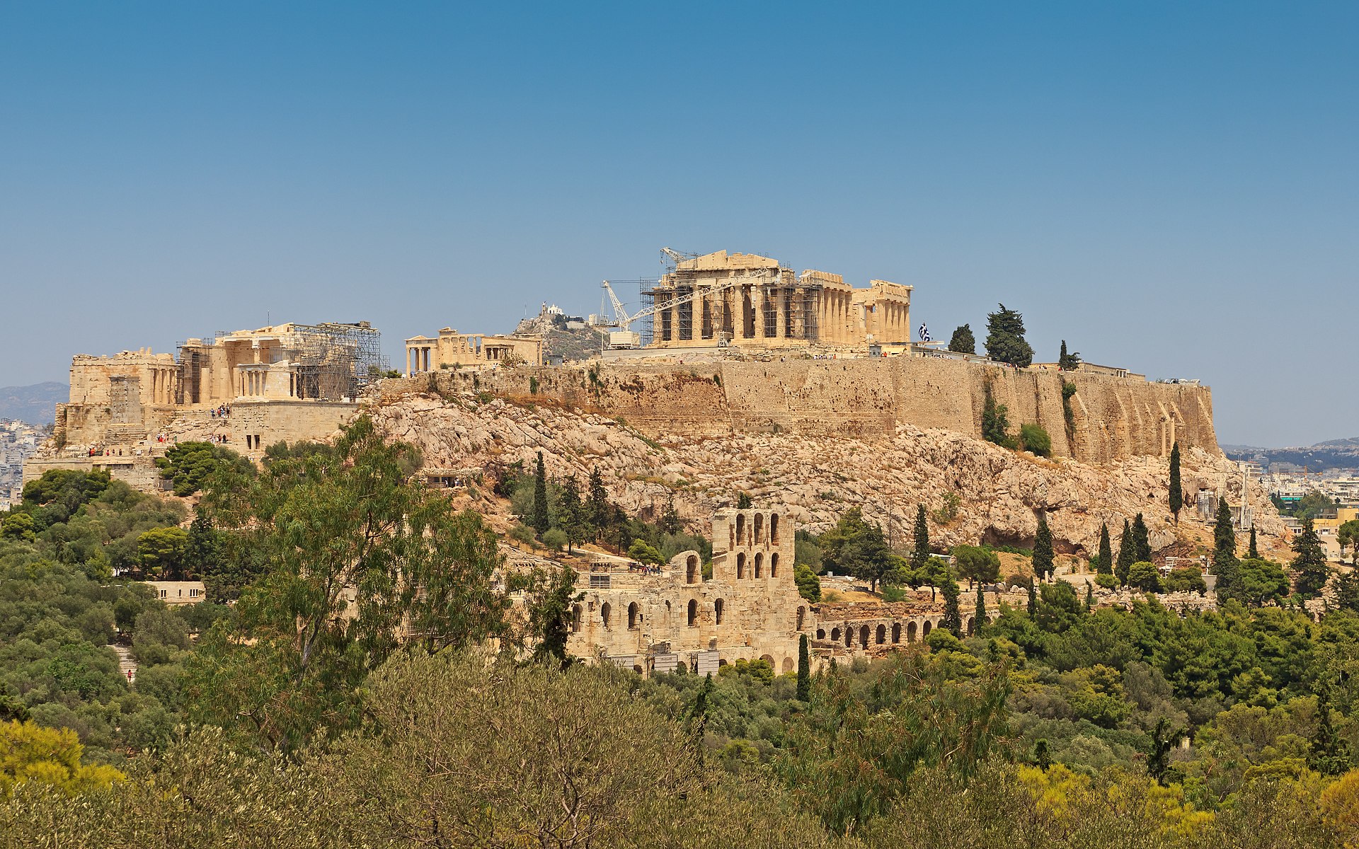 Panoramic view of Athens from Philopappos Hill